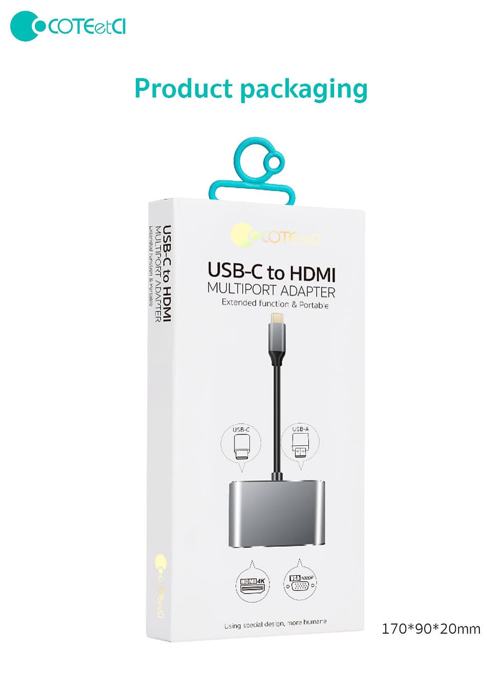 USB-C to HDMI Multiport Adapter Original COTEetCI