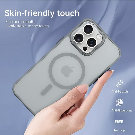 Dark Blue Matte Acrilyc Clear Case MagSafe