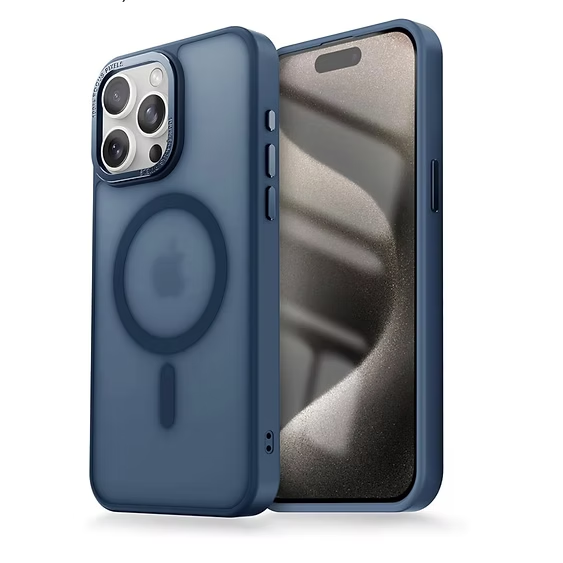 Dark Blue Matte Acrilyc Clear Case MagSafe