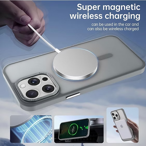 Dark Blue Matte Acrilyc Clear Case MagSafe